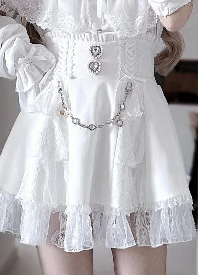 Elegant Lace Bandage Mini Skirt