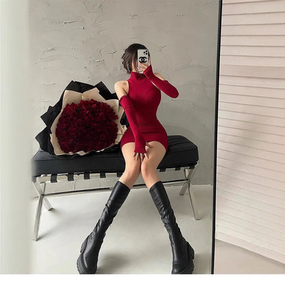 Sweet Spice Bodycon Dress – Wrap Hip Tank Mini Dress for Women