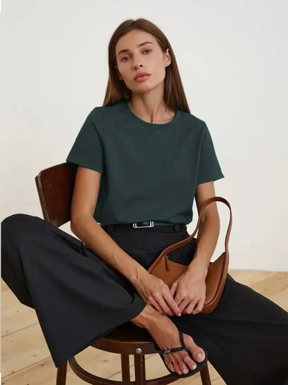 Women’s Loose Fit Cotton T-Shirt – Summer Basic Top (230g)