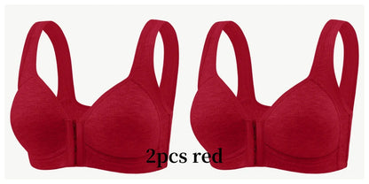 Women’s Front Close Bra – Solid Color, Fixed Cups, Wire-Free