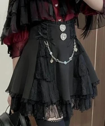 Elegant Lace Bandage Mini Skirt