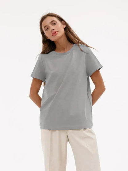 Women’s Loose Fit Cotton T-Shirt – Summer Basic Top (230g)