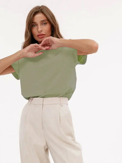 Women’s Loose Fit Cotton T-Shirt – Summer Basic Top (230g)