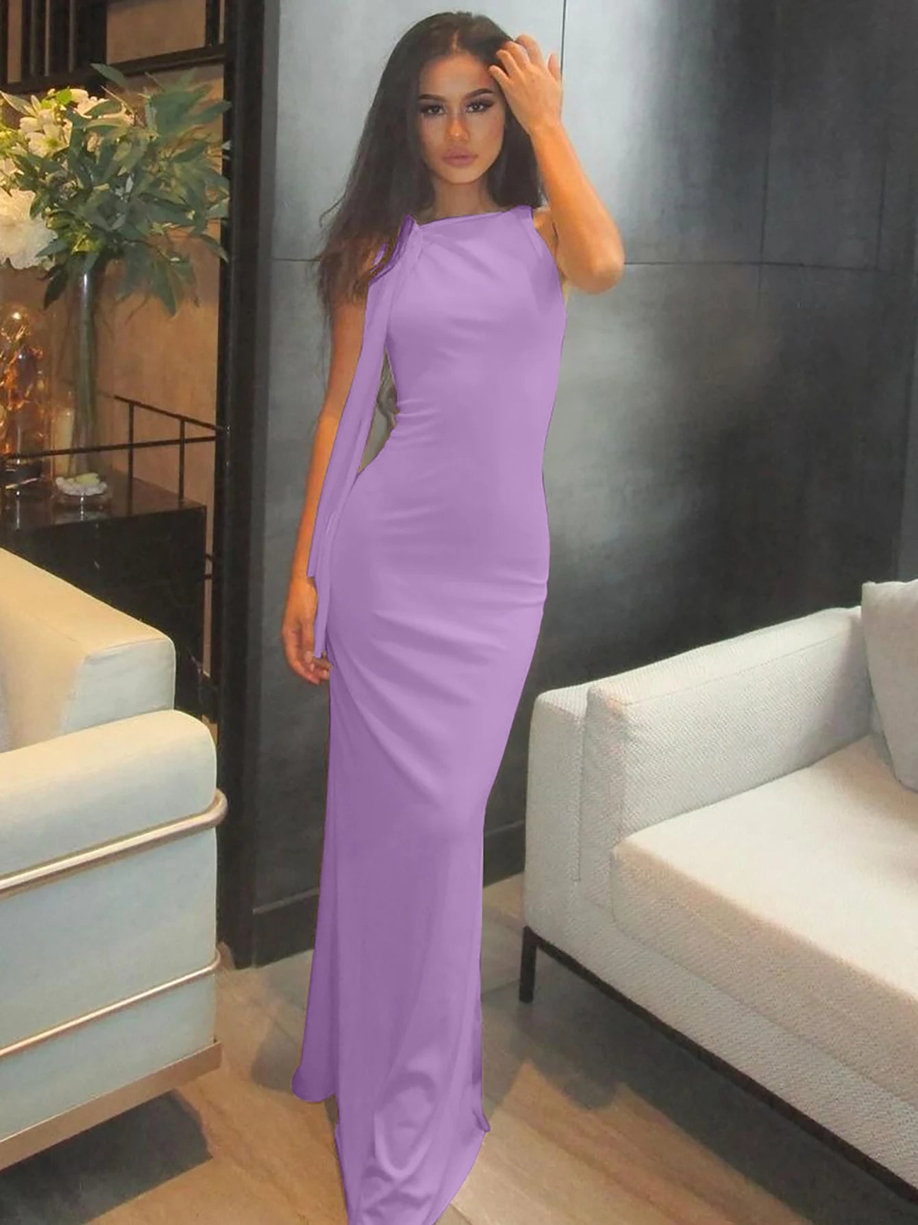 Sexy Patchwork Bodycon Dress – Y2K O-Neck Maxi for Women