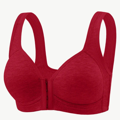Women’s Front Close Bra – Solid Color, Fixed Cups, Wire-Free