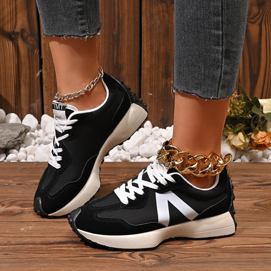 Women Sneakers 2025 New Casual Versatile Thick-soled Running Sneakers Women Fashionable High-quality Luxury Lace-up Shoes Women