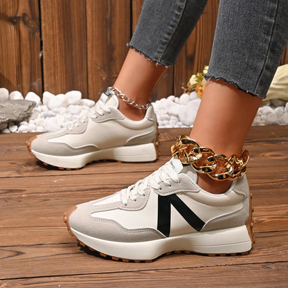 Women Sneakers 2025 New Casual Versatile Thick-soled Running Sneakers Women Fashionable High-quality Luxury Lace-up Shoes Women