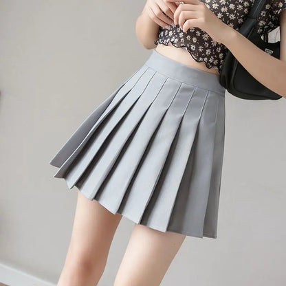 Kawaii Pink Plaid Pleated Mini Skirt